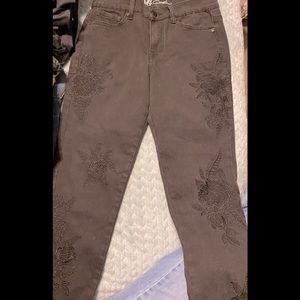 Black Diane Gilman Jeans 6P ( black flowers)